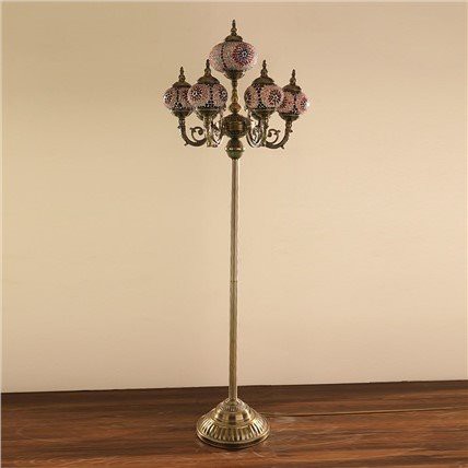 Luminárias de chão turcas de vidro com 7 luzes